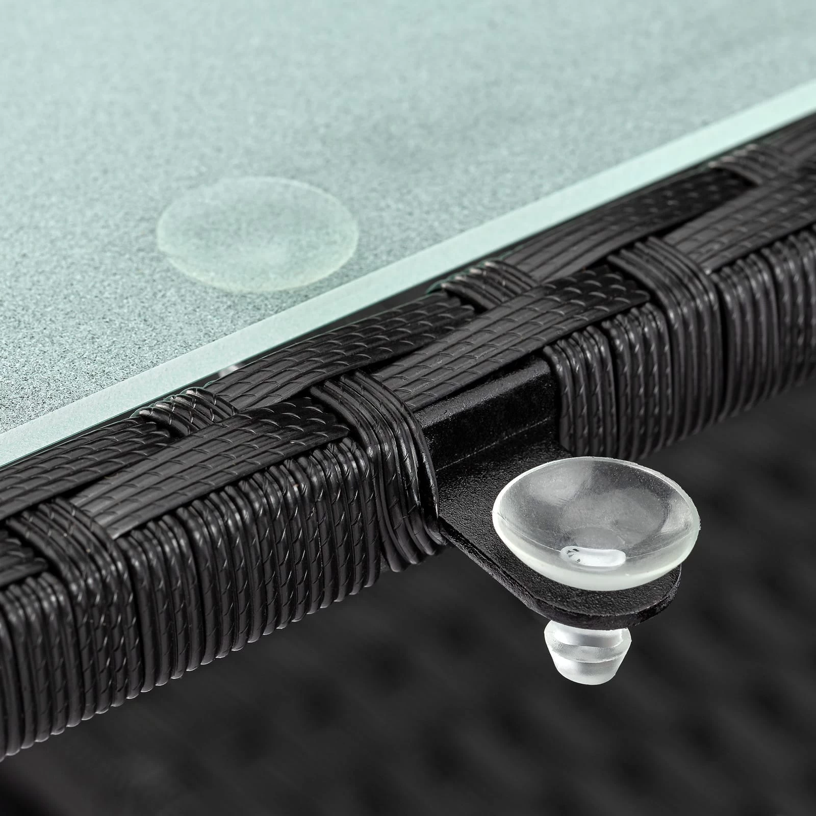 Polyrattan Garten-Sitzgruppe Nizza 7-tlg. Schwarz Milchglas 9 Polyrattan Garten-Sitzgruppe Nizza 7-tlg. Schwarz Milchglas – Bild 7