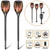 LED Solar-Gartenfackel 2er-Set Flammenlicht