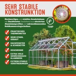 Alu Gewächshaus 380x190x195cm 4 Dachfenster -Gartenmöbel Und Dekoration Geschäft 0616fdb955357d081f5bf6165d0d1d63 02 991469 on fs m amz low de 1
