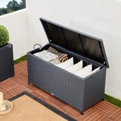 Polyrattan Auflagenbox Schwarz 122x56x61cm Griffe 25 Polyrattan Auflagenbox Schwarz 122x56x61cm Griffe -Gartenmöbel Und Dekoration Geschäft 0717deebd814974e1809605c249da7ea de 102318d 15 1