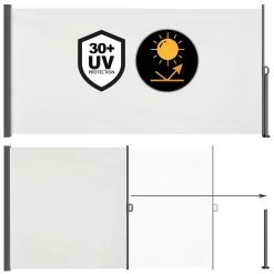 Seitenmarkise Nosara Creme 160x300cm Ausziehbar -Gartenmöbel Und Dekoration Geschäft 08e0a18e14491ba2c37b8dd3f271c486 2 1