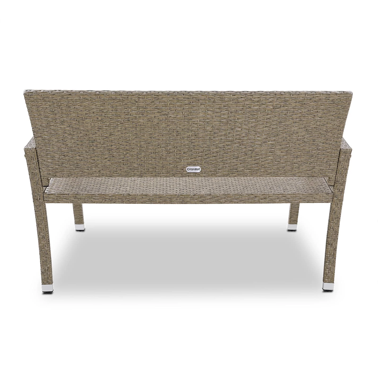 Polyrattan Gartenbank Creme-Beige 122x58x87cm 4 Polyrattan Gartenbank Creme-Beige 122x58x87cm – Bild 2