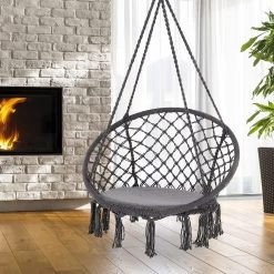 Hängesessel Grau Ø61cm Rund Mit Fransen -Gartenmöbel Und Dekoration Geschäft 095d1568fe7cb39c2e619b1329a87506 de 107497d 8 1