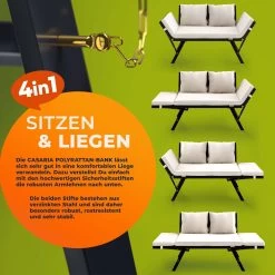 Polyrattan Gartenbank Schwarz/Creme 176x56x81cm 26 Polyrattan Gartenbank Schwarz/Creme 176x56x81cm -Gartenmöbel Und Dekoration Geschäft 0cab60e7f4c5cbcbe928ced62509998b 03 109599 on dts amz low de 1