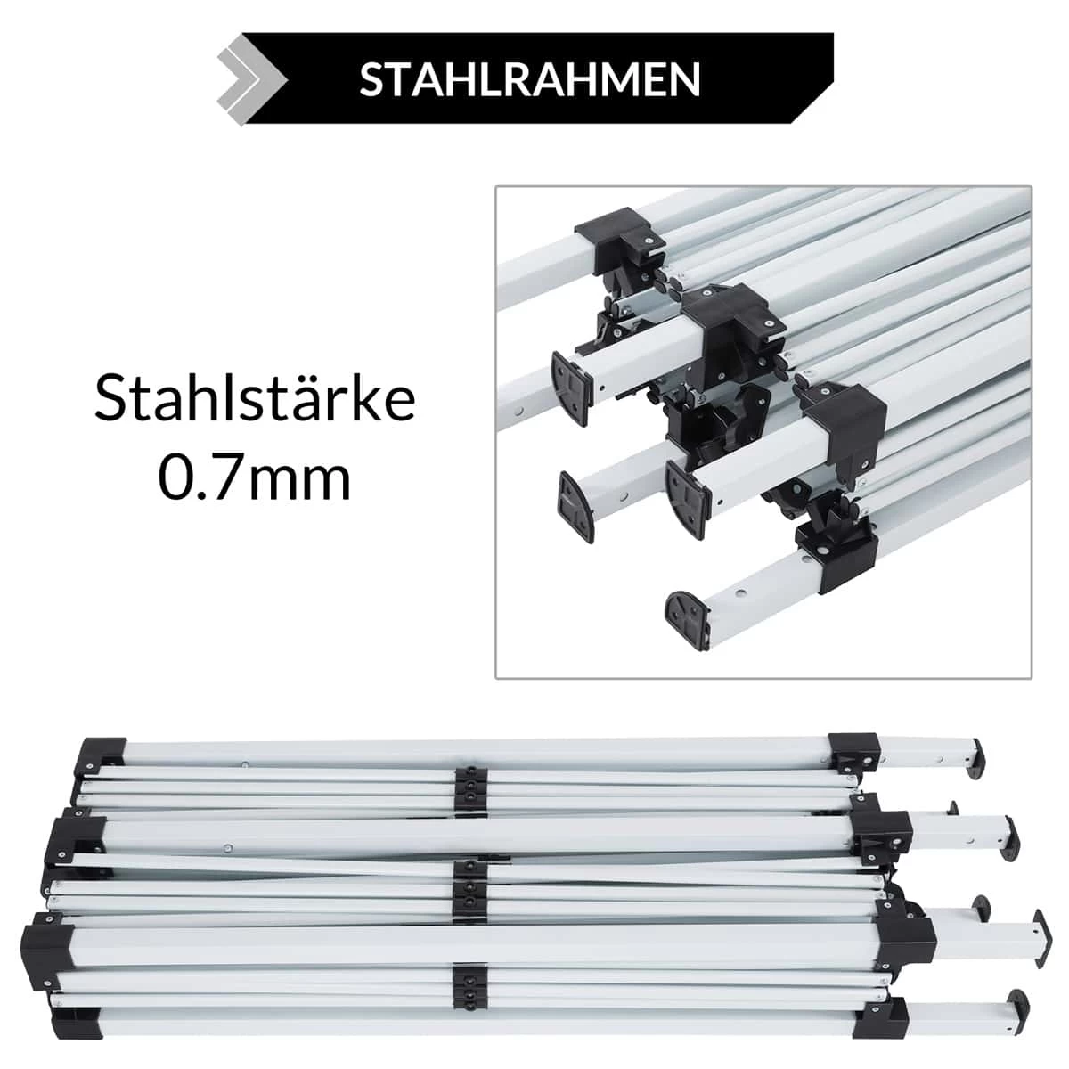 Faltpavillon Blau 3x6m UV-Schutz 50+ 6 Faltpavillon Blau 3x6m UV-Schutz 50+ – Bild 4