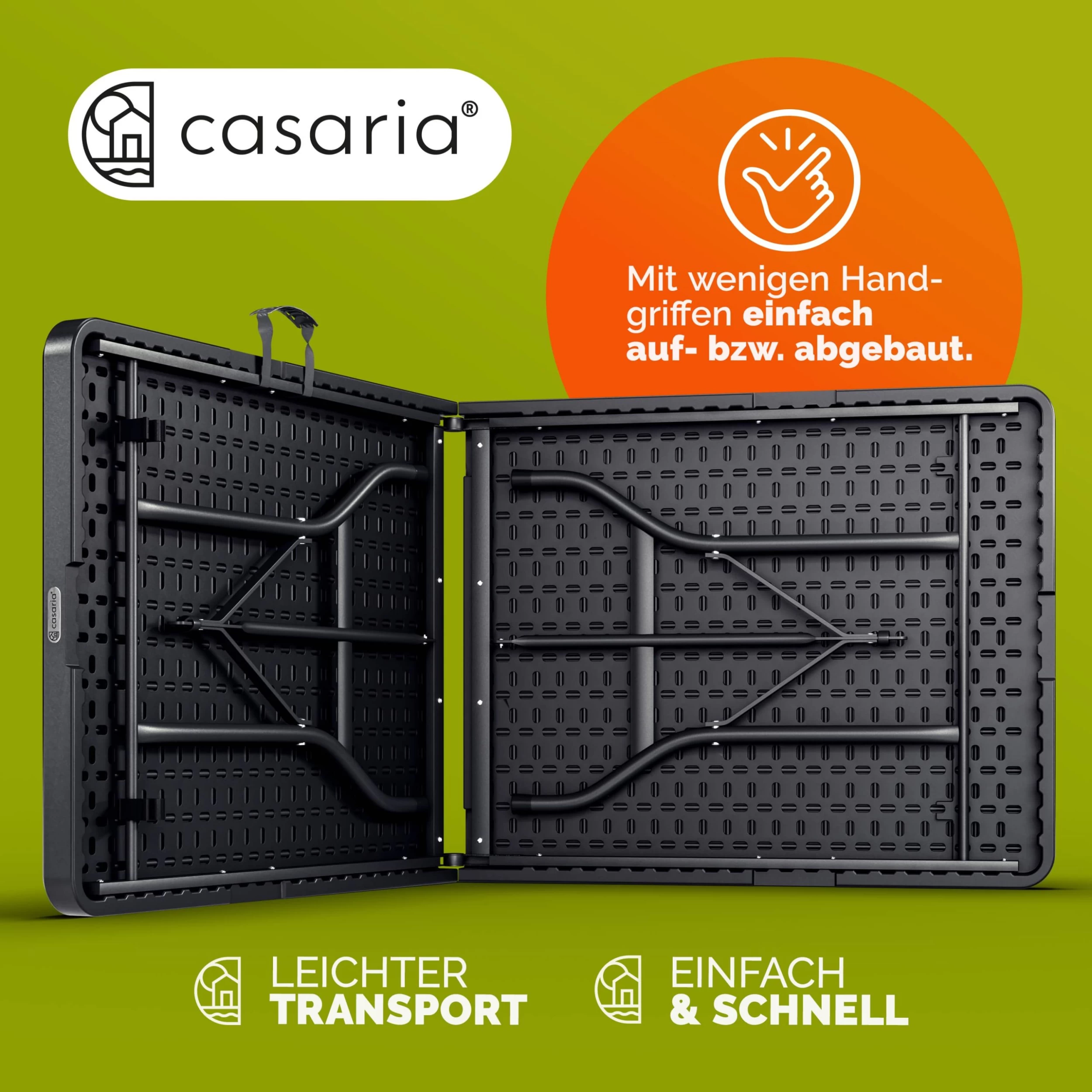 Klapptisch Anthrazit Kunststoff 183x75x73cm 6 Klapptisch Anthrazit Kunststoff 183x75x73cm – Bild 4