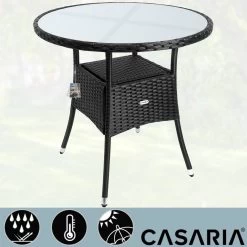 Polyrattan Tisch Schwarz Ø80cm -Gartenmöbel Und Dekoration Geschäft 0d8d8424b86157597bfb474c9192f872 de 106761d 4 1