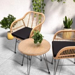 Polyrattan Garten-Sitzgruppe Bali 3-tlg. Natur/Schwarz -Gartenmöbel Und Dekoration Geschäft 0e51a58ddcaaa5cd398c66387bc3e94c de 108348d 16 1 1