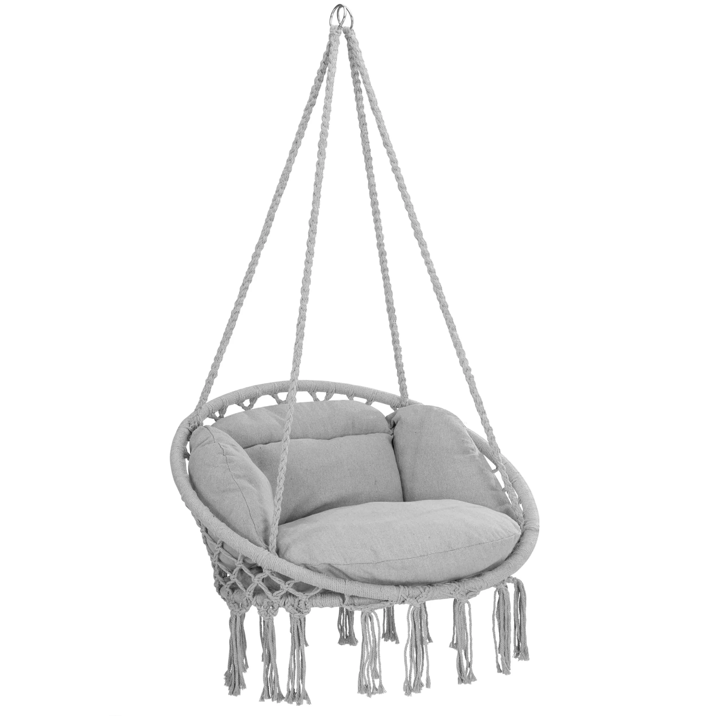 Hängesessel Hellgrau 80x60x140cm 3 Hängesessel Hellgrau 80x60x140cm