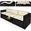 Polyrattan-Bank Schwarz/Creme 230x70x70cm Verstellbar 2 Polyrattan-Bank Schwarz/Creme 230x70x70cm Verstellbar -Gartenmöbel Und Dekoration Geschäft 117f44ad72866c66567c5ce01369a0b4 a de 991029g 1