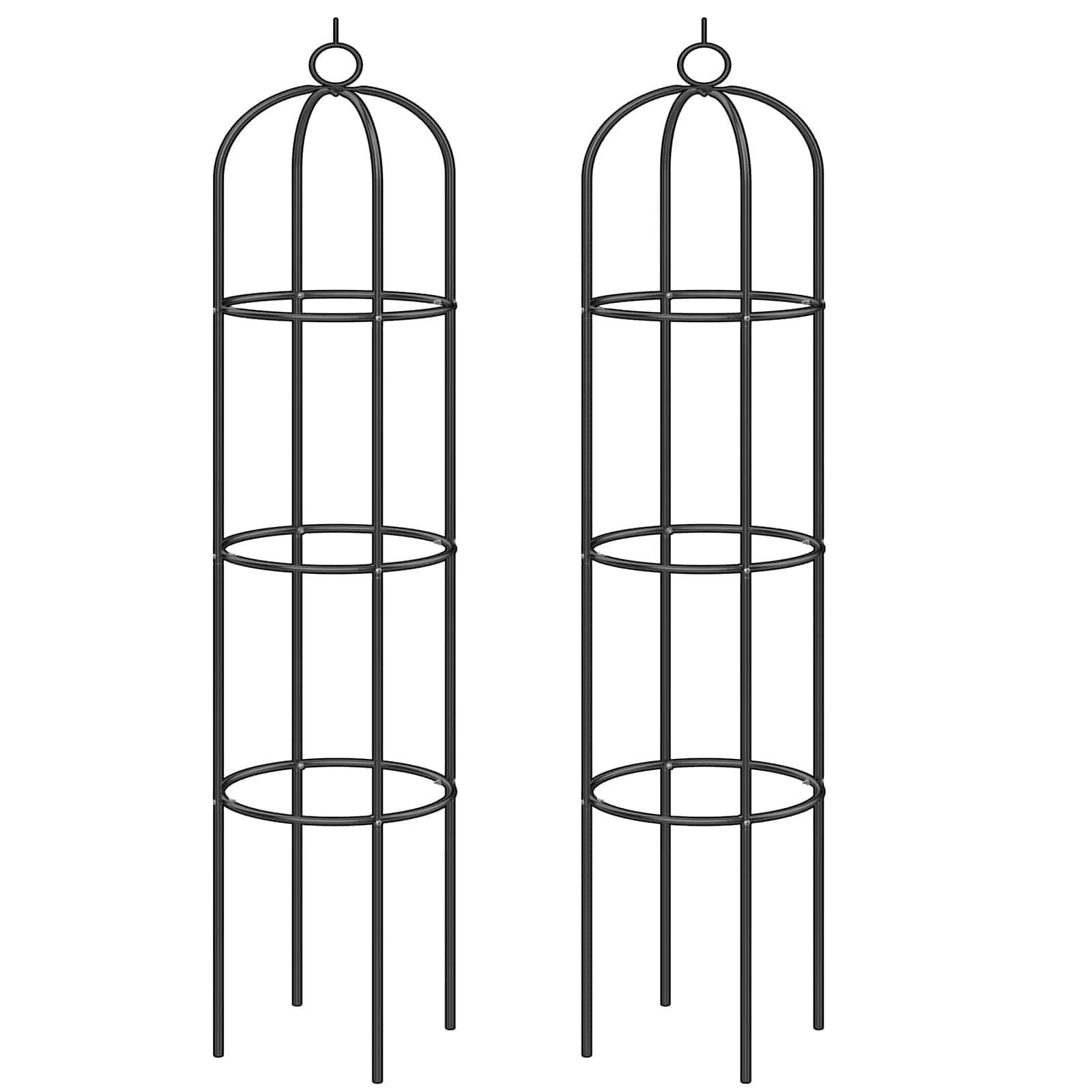 Rosensäule 2er-Set Schwarz 200x40cm 3 Rosensäule 2er-Set Schwarz 200x40cm