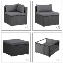 Polyrattan Ecklounge Schwarz/Anthrazit Dicke Rückenpolster 16 Polyrattan Ecklounge Schwarz/Anthrazit Dicke Rückenpolster -Gartenmöbel Und Dekoration Geschäft 13f112b959372e7877a917abd461d1f3 de 995174d 9 1