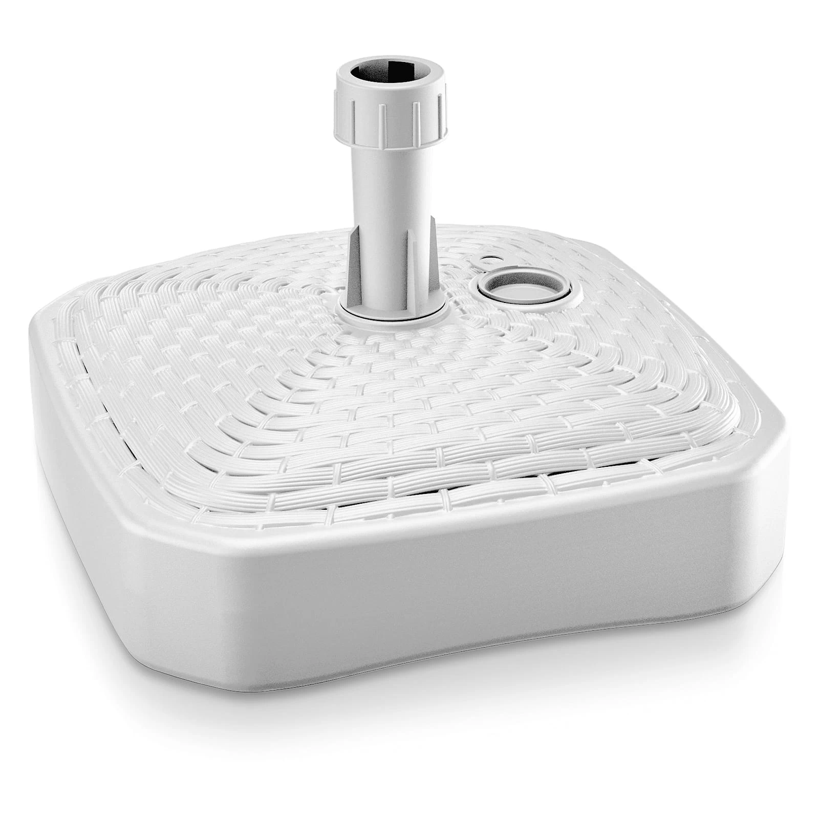 Schirmständer Weiß Polyrattan Optik 39x39x13cm 2 Schirmständer Weiß Polyrattan Optik 39x39x13cm