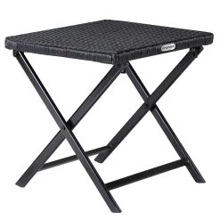 Polyrattan Klapphocker Rom 3in1 Schwarz