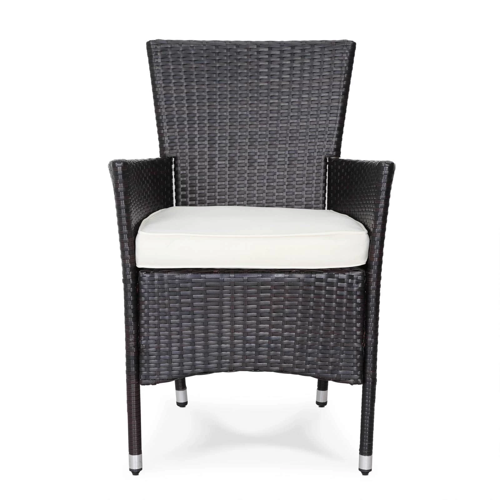 Polyrattan Gartenstuhl 2er-Set Braun/Creme Stapelbar 10 Polyrattan Gartenstuhl 2er-Set Braun/Creme Stapelbar – Bild 8