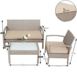 Polyrattan Garten-Sitzgruppe 4-tlg. Creme 25 Polyrattan Garten-Sitzgruppe 4-tlg. Creme -Gartenmöbel Und Dekoration Geschäft 19257b901296367d7550f832f83f3b96 de 108686d 4 1