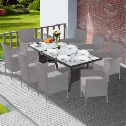 Polyrattan Gartentisch Takeo Braun 190x90x74cm Glas -Gartenmöbel Und Dekoration Geschäft 1aa9b3e30002dea6f0e7332a35976fac de 995693d 32 1
