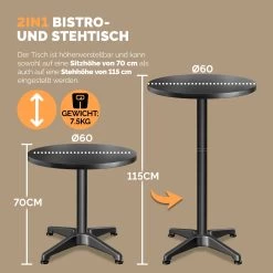 Stehtisch Schwarz Alu Ø60cm Höhenverstellbar -Gartenmöbel Und Dekoration Geschäft 1b96e3191622e25c6ee5fc251be17c5d 04 109702 on dts amz high de 1 1