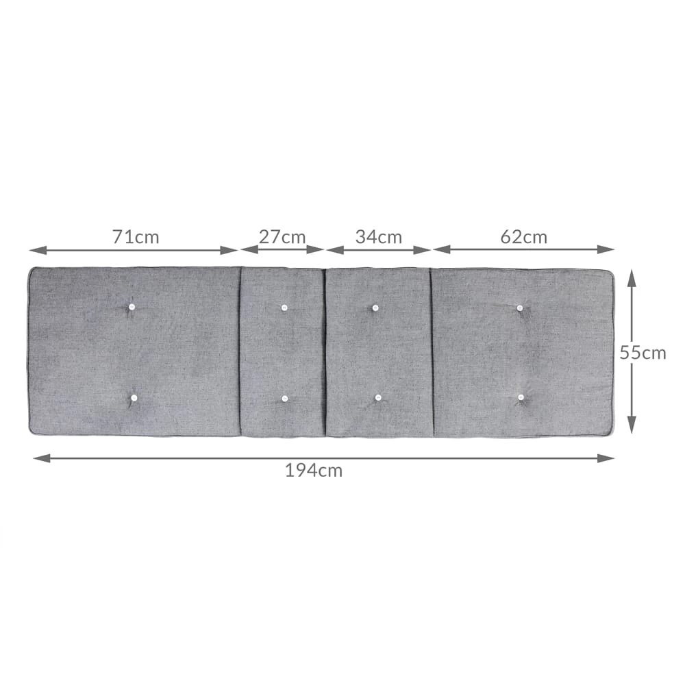 Auflage Tami Sun Grau Meliert 194x55x5cm 7 Auflage Tami Sun Grau Meliert 194x55x5cm – Bild 5