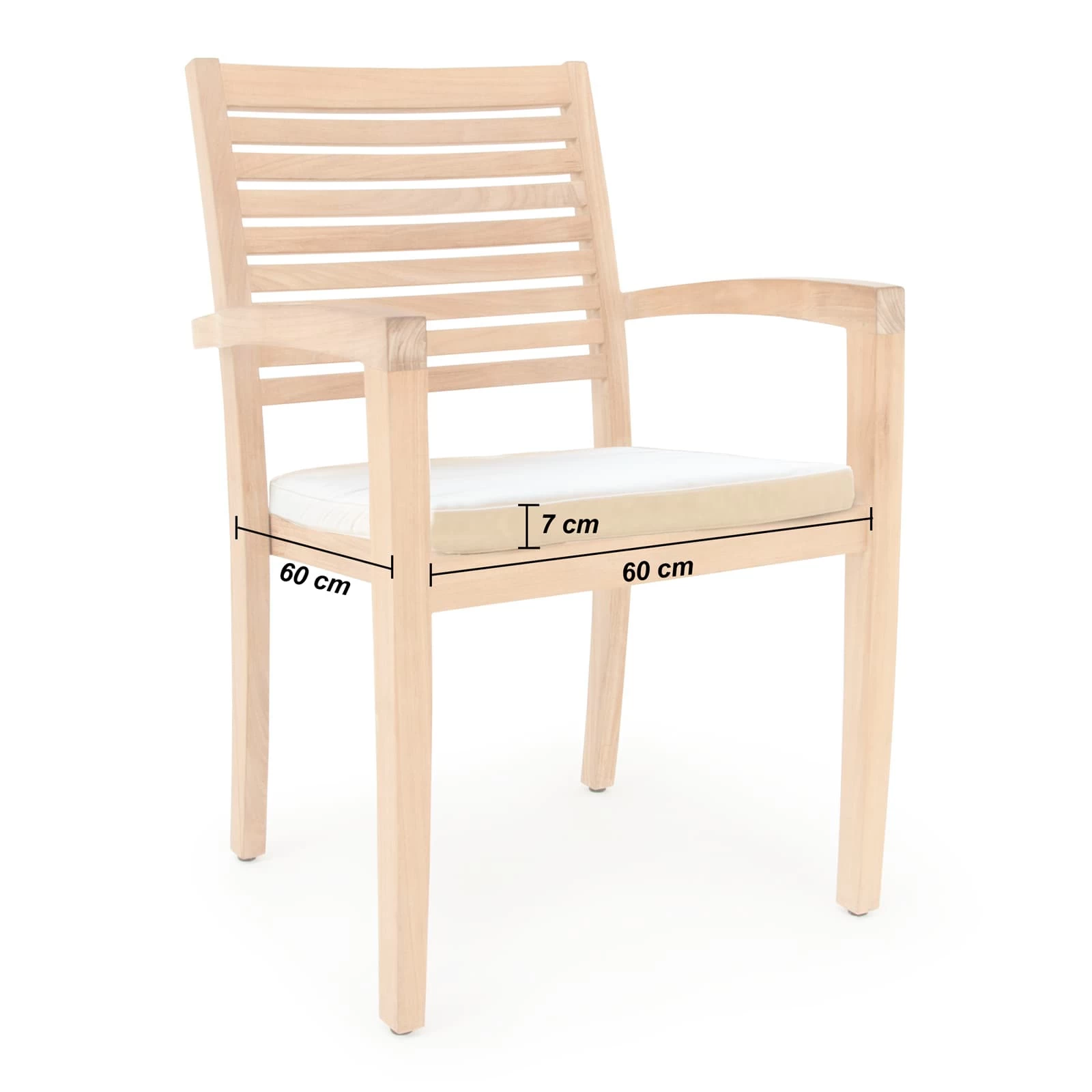 Sitzkissen Toscana 4er-Set Weiß 60x60x7cm 4 Sitzkissen Toscana 4er-Set Weiß 60x60x7cm – Bild 2