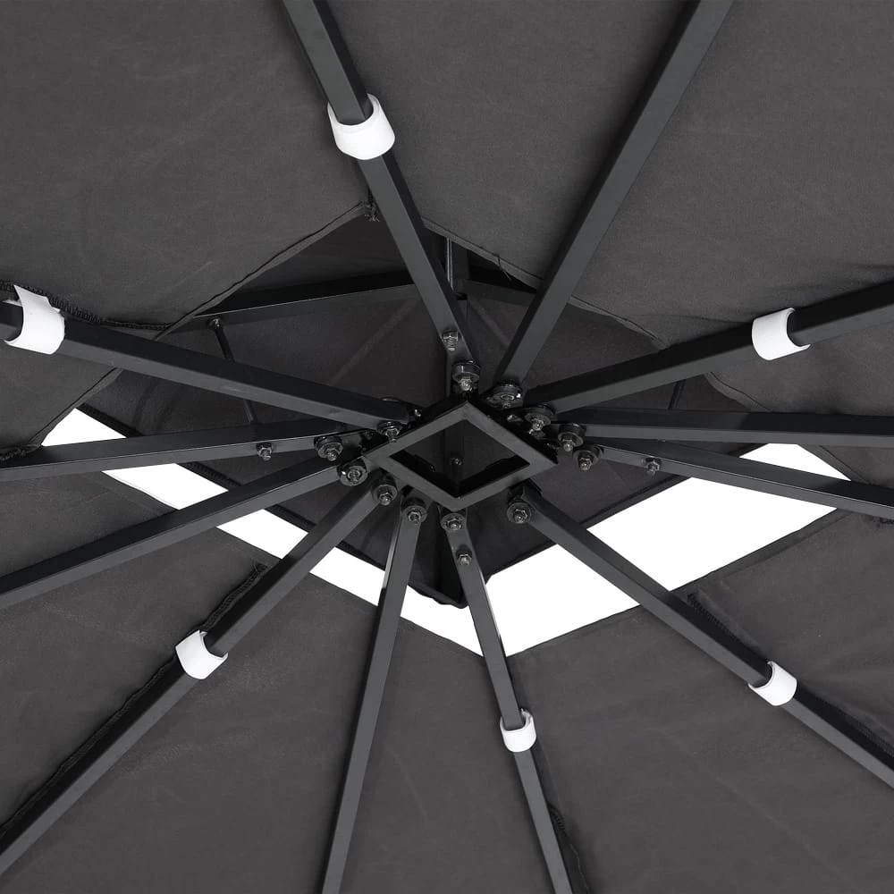 Polyrattan Pavillon Anthrazit 3x4m 5 Polyrattan Pavillon Anthrazit 3x4m – Bild 3