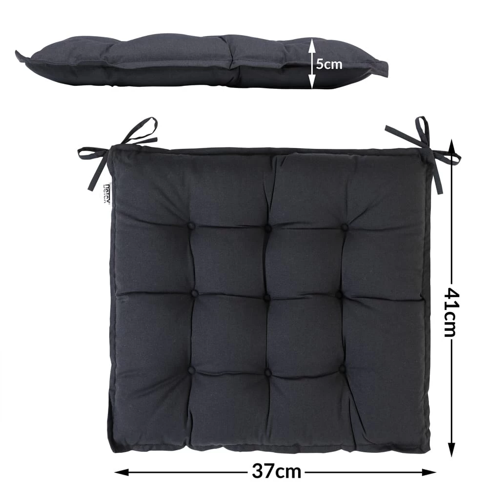 Sitzkissen 4er-Set Cozy Anthrazit 5 Sitzkissen 4er-Set Cozy Anthrazit – Bild 3