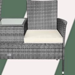 Polyrattan Kino Bank Grau/Beige 143x55x88cm -Gartenmöbel Und Dekoration Geschäft 1fdb34304ab203a9095bf9a5752aeb76 de 109331d 3 1