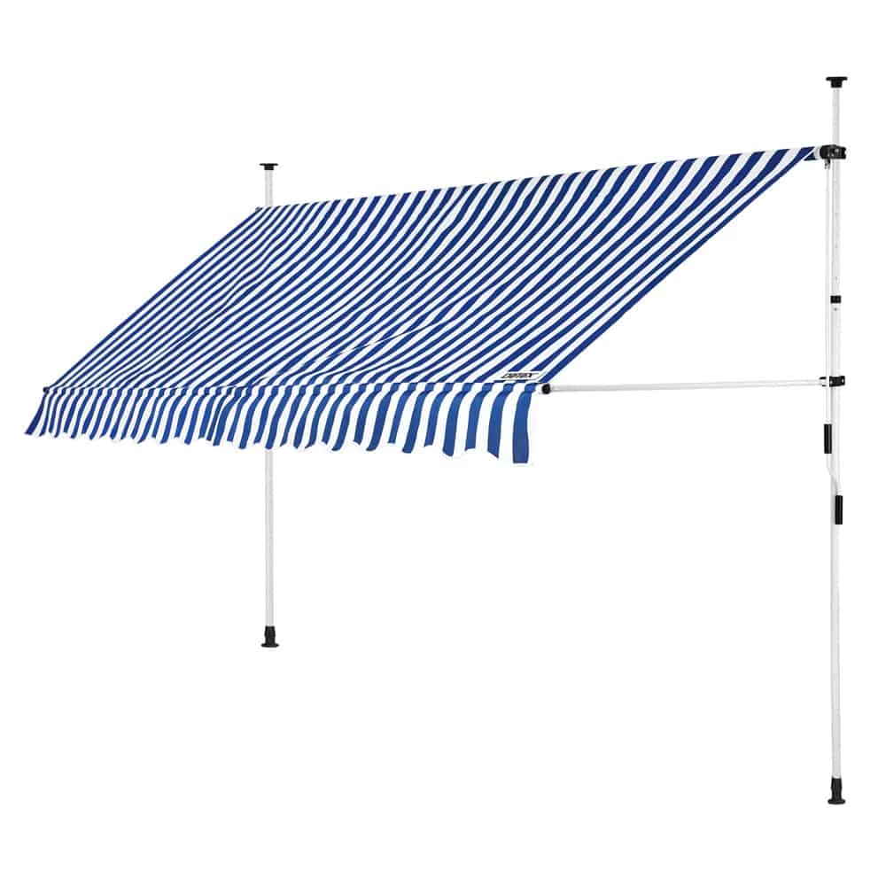 Klemmmarkise Blau/Weiß 150cm 3 Klemmmarkise Blau/Weiß 150cm