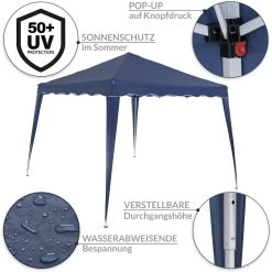 Faltpavillon Capri - Popup Dunkelblau 3x3m -Gartenmöbel Und Dekoration Geschäft 2165430c1fc3d0e232c85dff15ce5b0d de 100946d 18 1