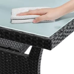 Polyrattan Gartentisch Schwarz 190x90x75cm -Gartenmöbel Und Dekoration Geschäft 22d4102645034601670881a83cce4fdc de 995692d 30 1