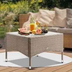 Polyrattan Beistelltisch Grau-Beige 58x58x42cm 15 Polyrattan Beistelltisch Grau-Beige 58x58x42cm -Gartenmöbel Und Dekoration Geschäft 2392f5c939f46b2122de631f40e5f3a6 de 108637d 5 1