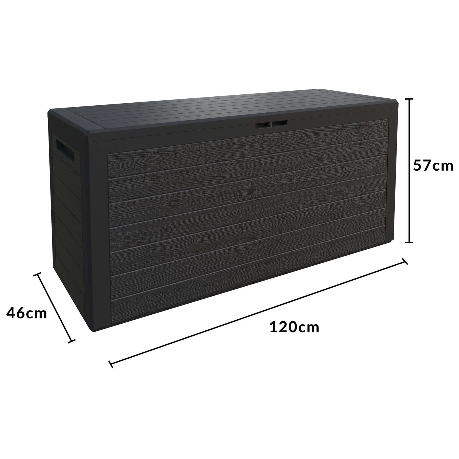 Auflagenbox Woody Anthrazit Holzoptik 280L 9 Auflagenbox Woody Anthrazit Holzoptik 280L – Bild 7