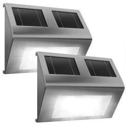 LED Solar-Wandleuchte 2er-Set Edelstahl -Gartenmöbel Und Dekoration Geschäft 2698688bf98efb4c846567333a41b598 de 991683d 1
