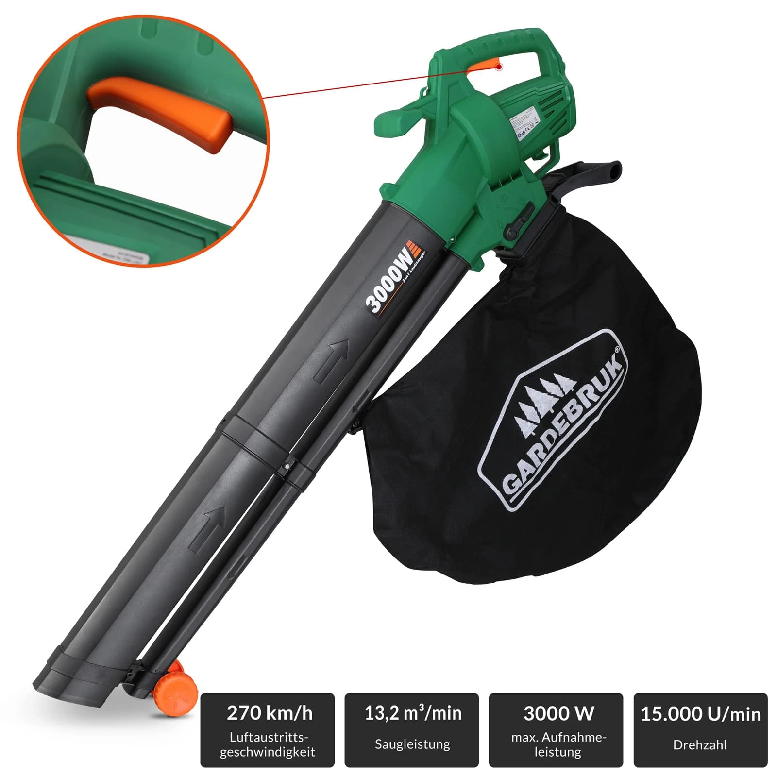 Elektrischer Laubsauger 3in1 TÜV Süd GS 4 Elektrischer Laubsauger 3in1 TÜV Süd GS – Bild 2