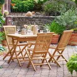 Garten-Sitzgruppe Cantaria 5-tlg. Teakholz Klappbar -Gartenmöbel Und Dekoration Geschäft 2902256da6c765814757c0f04760d549 de 994909d 3 1