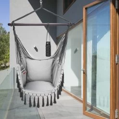 Hängesessel Hellgrau 170x100x150cm -Gartenmöbel Und Dekoration Geschäft 2a6954caf940e5386e36106f9278fd61 de 109251d 4 1