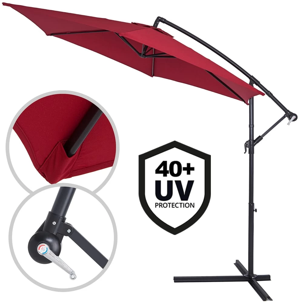 Ampelschirm Rot Alu Ø300cm UV-Schutz 50+ + Abdeckung 9 Ampelschirm Rot Alu Ø300cm UV-Schutz 50+ + Abdeckung – Bild 7