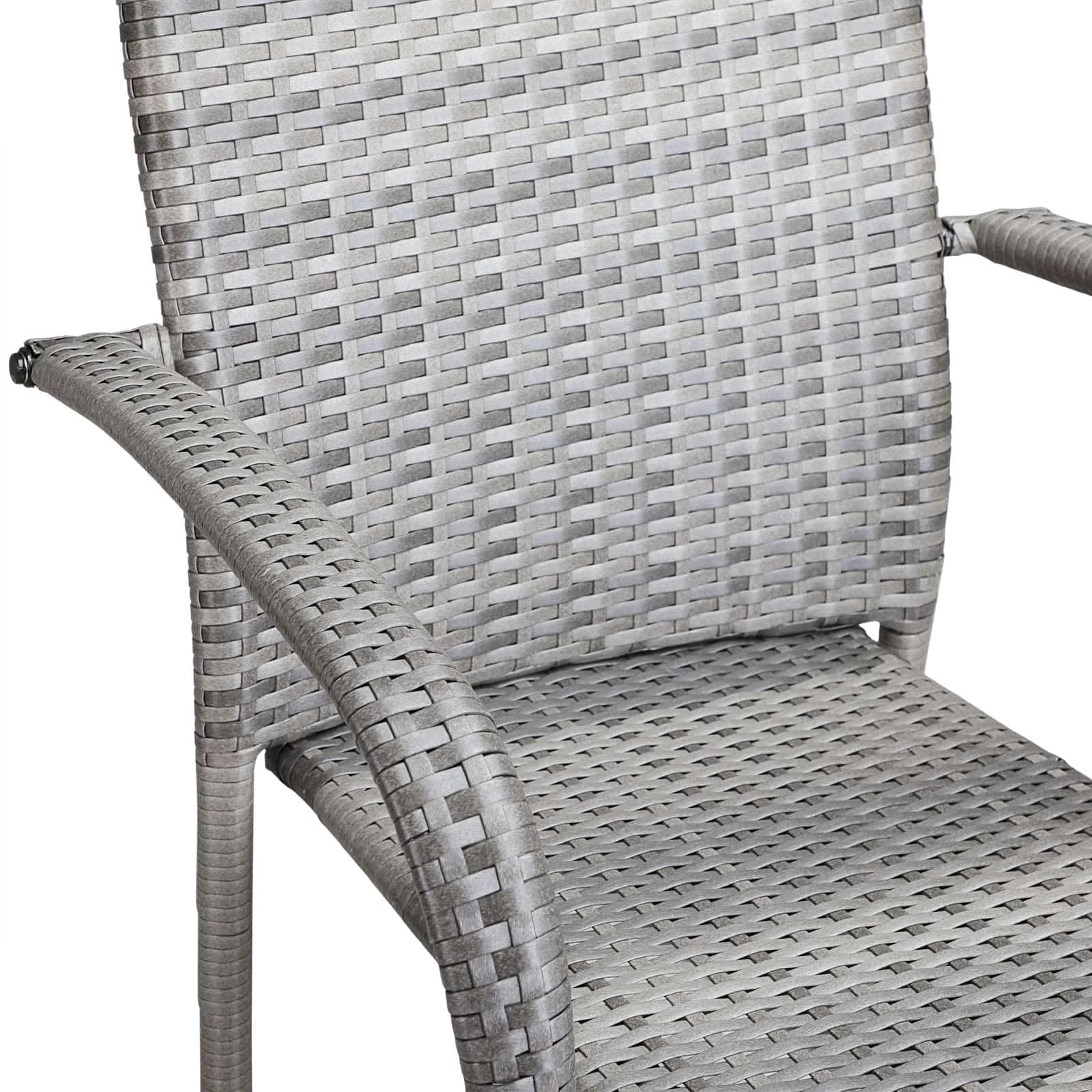 Polyrattan Stapelstuhl Comfort 4er-Set Grau 6 Polyrattan Stapelstuhl Comfort 4er-Set Grau – Bild 4