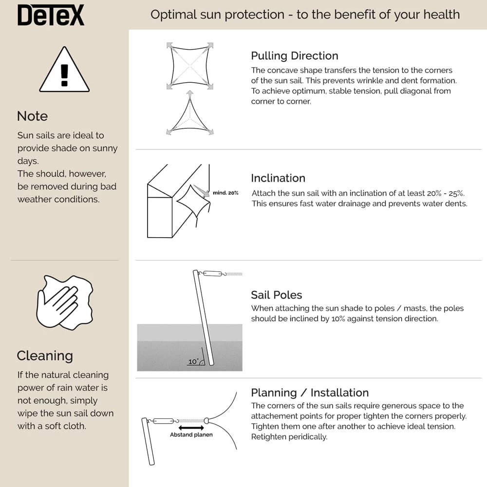Sonnensegel Oxford Dreieck Sand 5x5x5m 14 Sonnensegel Oxford Dreieck Sand 5x5x5m – Bild 12