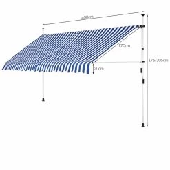 Klemmmarkise Blau/Weiß 400cm -Gartenmöbel Und Dekoration Geschäft 2e6c0d5b359b4a34314941e2d030a9d5 de 108275d 6 1