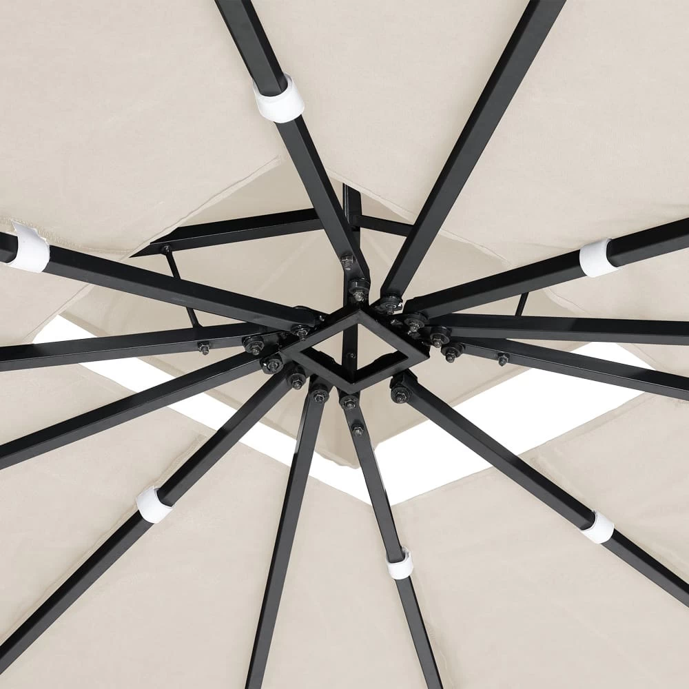 Polyrattan Pavillon Schwarz/Creme 3x4m 5 Polyrattan Pavillon Schwarz/Creme 3x4m – Bild 3