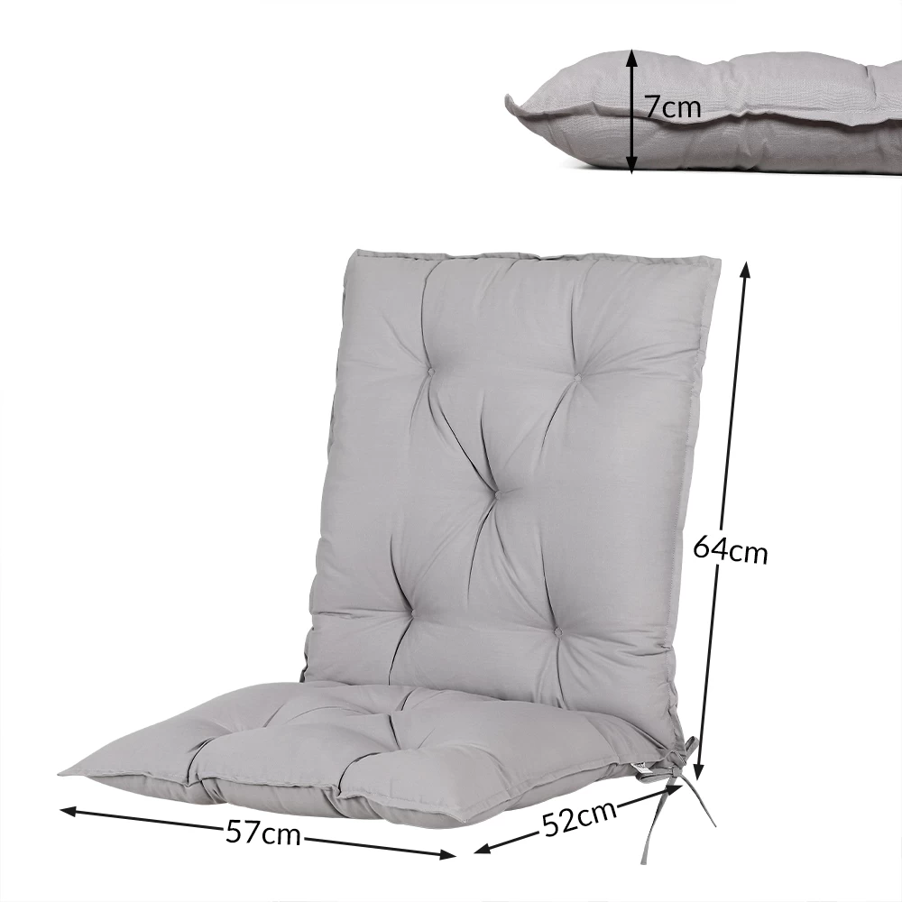 Sitzauflagen 2er-Set Grau 116x57x7cm 8 Sitzauflagen 2er-Set Grau 116x57x7cm – Bild 7