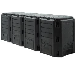 Komposter Schwarz 1600L 261x72x83cm