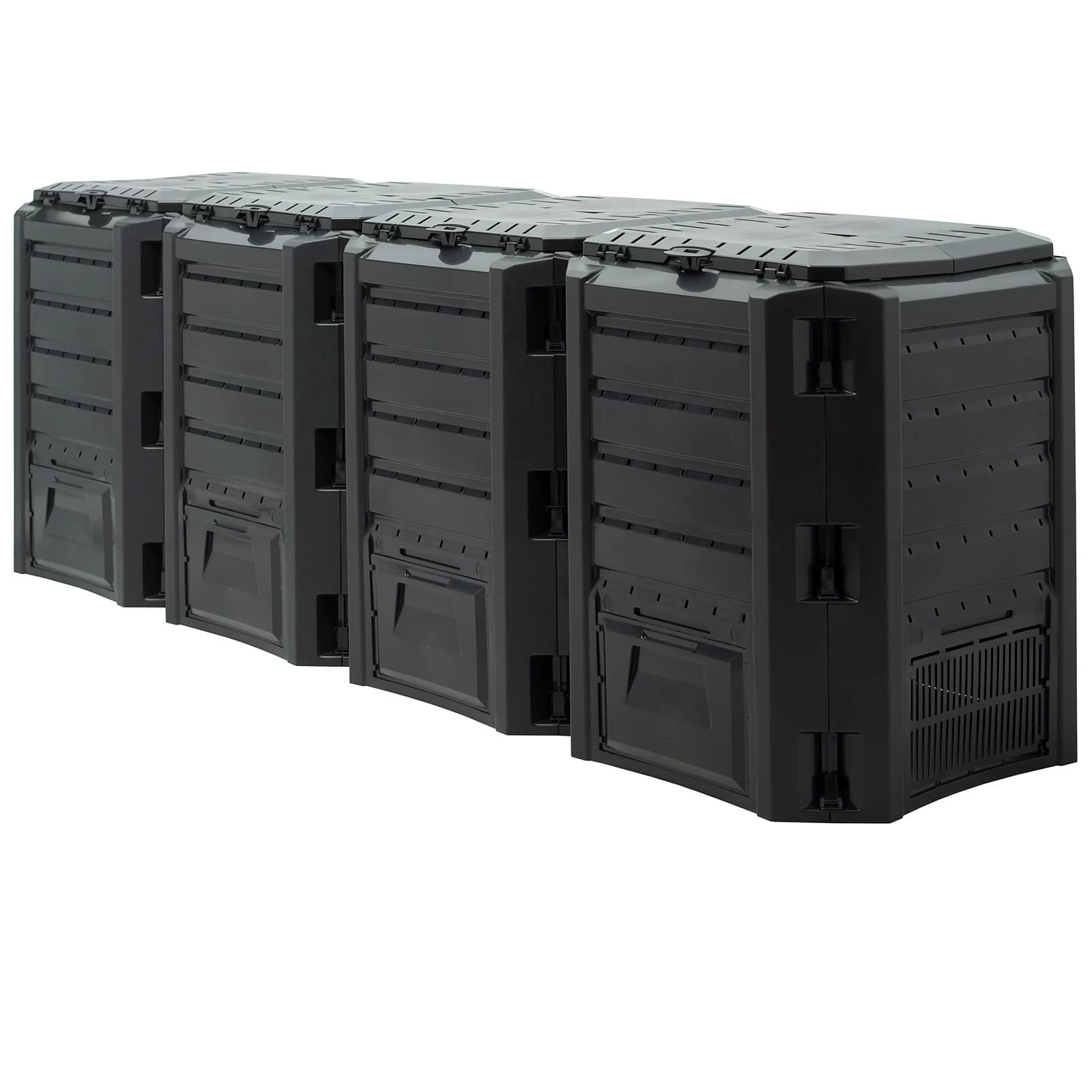 Komposter Schwarz 1600L 261x72x83cm 3 Komposter Schwarz 1600L 261x72x83cm