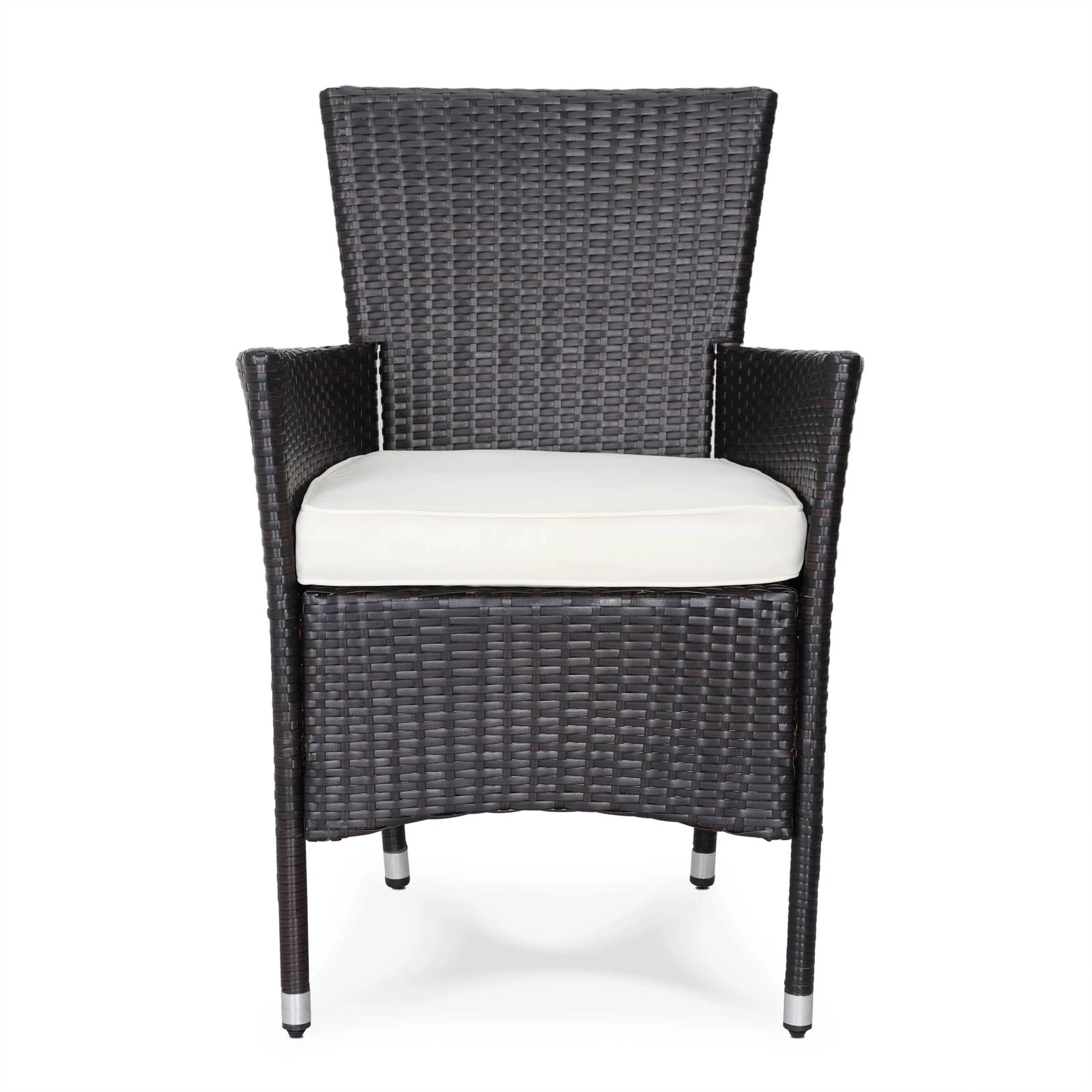 Polyrattan Gartenstuhl 4er-Set Braun/Creme Stapelbar 10 Polyrattan Gartenstuhl 4er-Set Braun/Creme Stapelbar – Bild 8