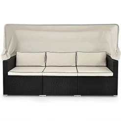 Polyrattan-Bank Schwarz/Creme 210x70x70cm + Sonnendach 15 Polyrattan-Bank Schwarz/Creme 210x70x70cm + Sonnendach -Gartenmöbel Und Dekoration Geschäft 316b11a3c56744af51b1e8fb4d5af601 de 991028d 1 1