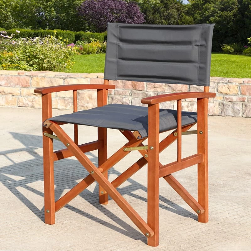 Regiestuhl Cannes Anthrazit Eukalyptus FSC®-zertifiziert Gepolstert 4 Regiestuhl Cannes Anthrazit Eukalyptus FSC®-zertifiziert Gepolstert – Bild 2