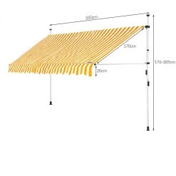 Klemmmarkise Gelb/Weiß 350cm 17 Klemmmarkise Gelb/Weiß 350cm -Gartenmöbel Und Dekoration Geschäft 3282acc282bdd595c967c84f127571e6 de 108292d 6 1