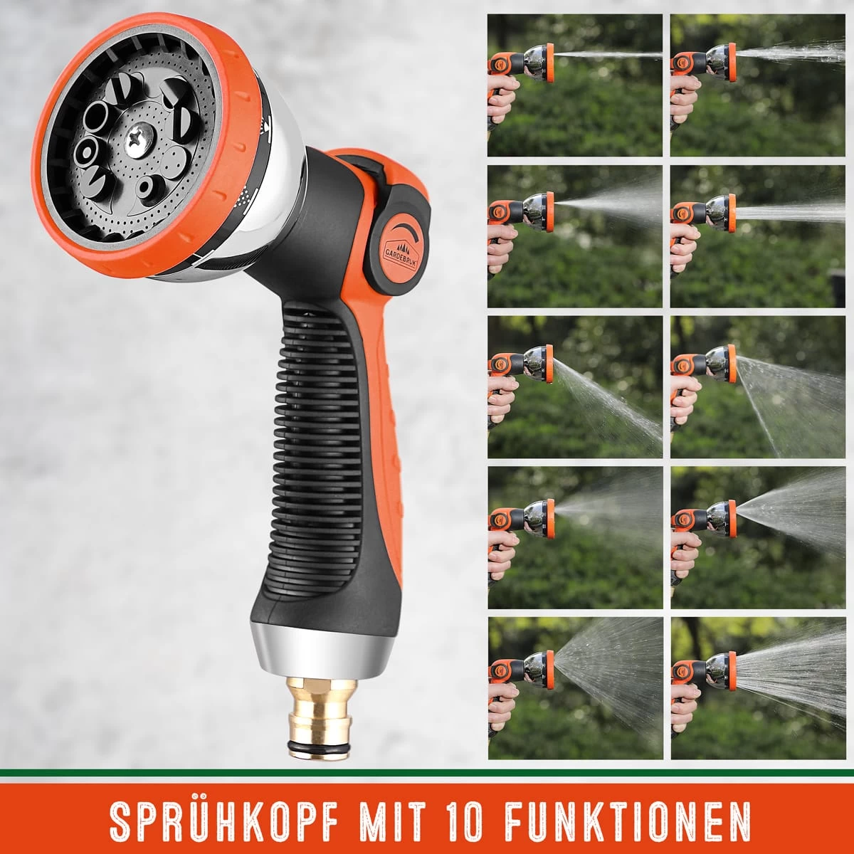 Gartenschlauch Orange 15m Flexibel 7 Gartenschlauch Orange 15m Flexibel – Bild 5