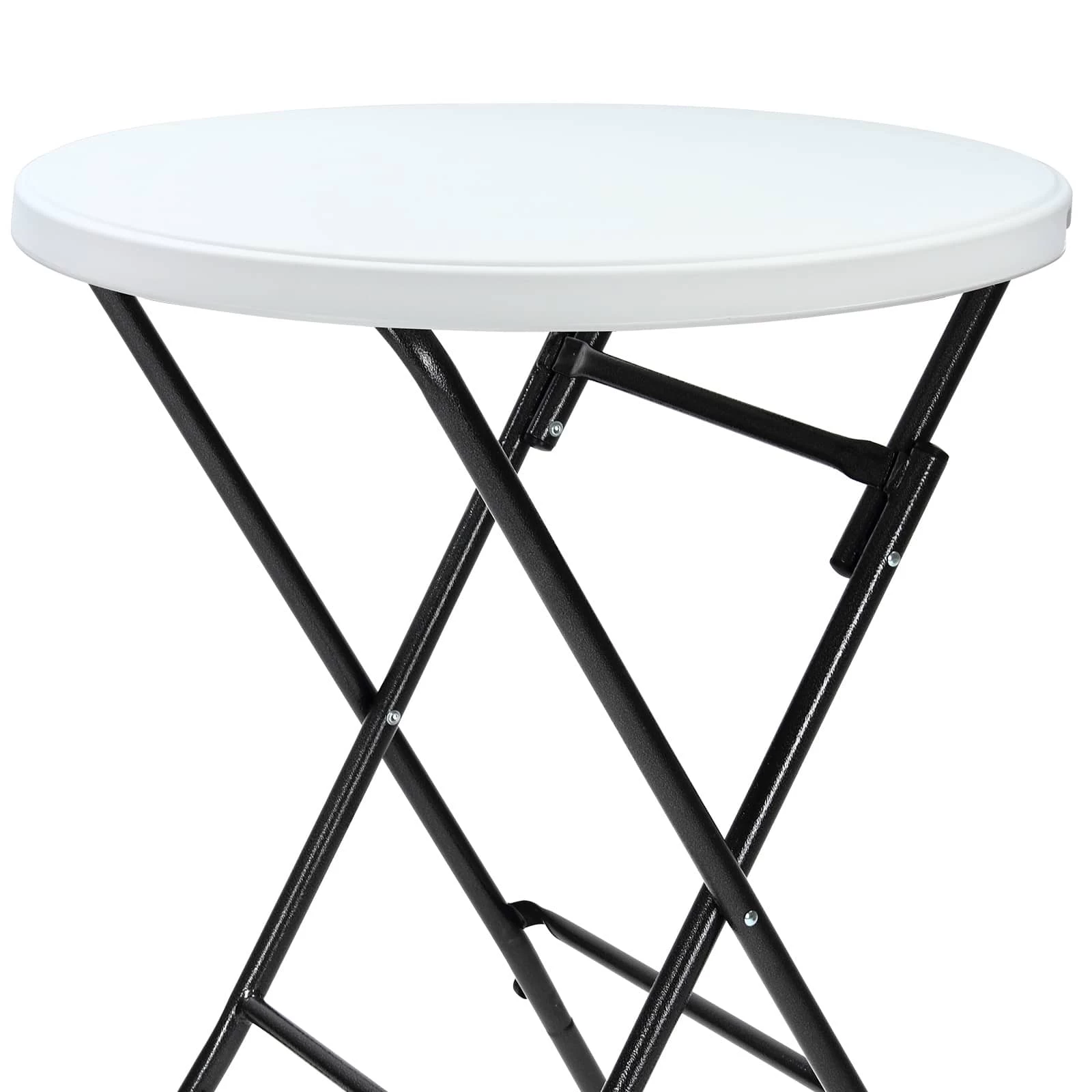 Stehtisch 2er-Set Weiß Kunststoff Ø75cm Klappbar 8 Stehtisch 2er-Set Weiß Kunststoff Ø75cm Klappbar – Bild 6